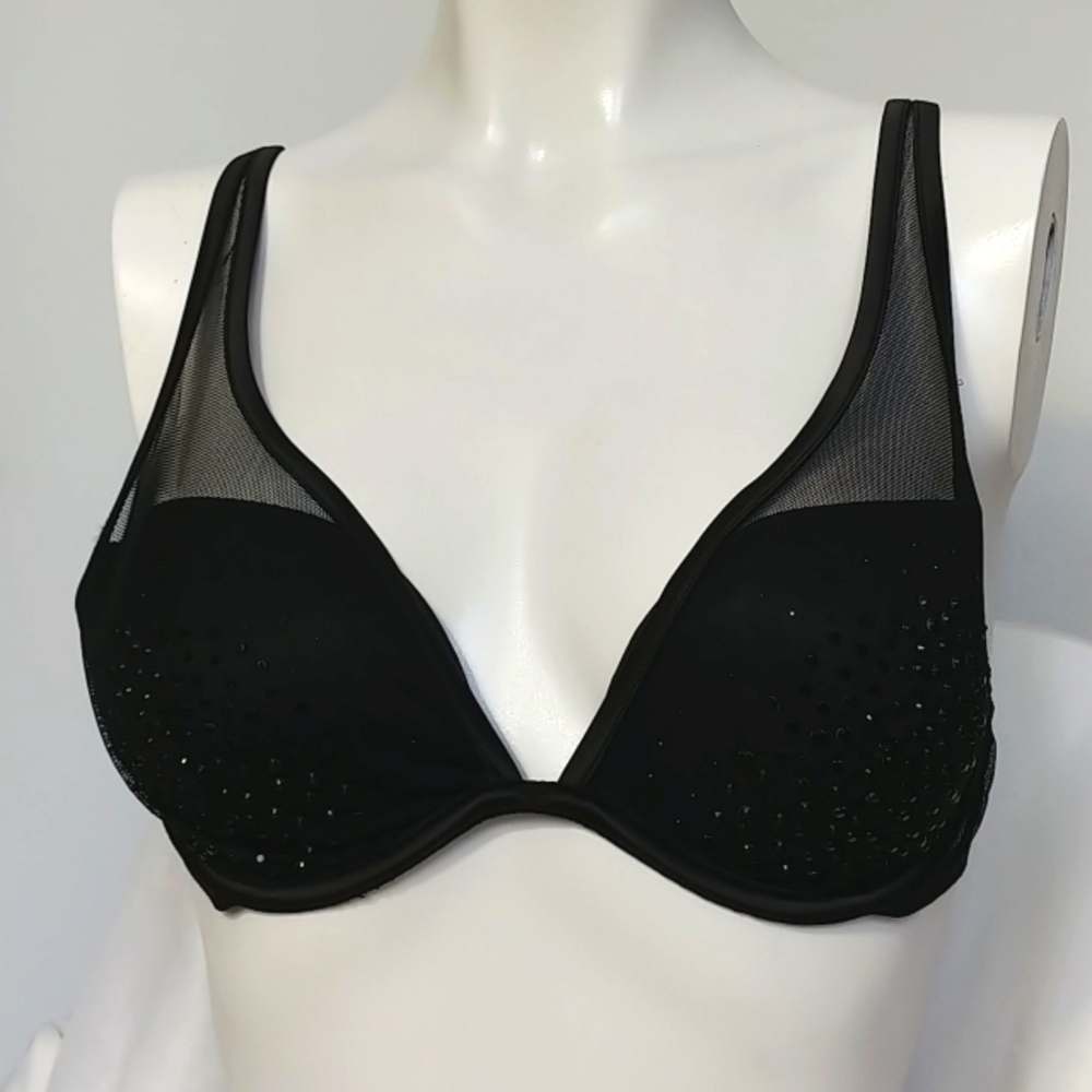 Black rhinestone & mesh LaSenza bra